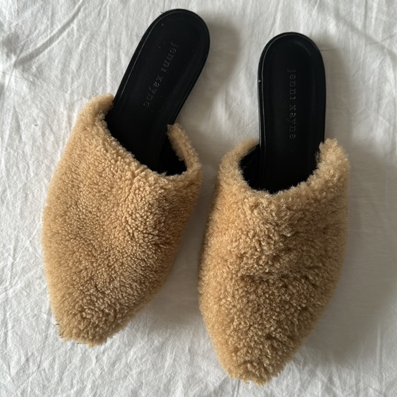 Jenni Kayne Shearling Mules in Natural - Picture 4 of 6